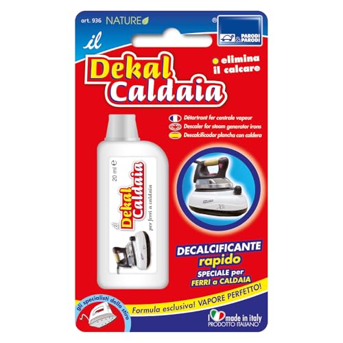 PARODI & PARODI - Decalcificante Ferro da Stiro a Caldaia per Decalcificare Ferri da Stiro, Accessori Casa Elimina Calcare Rapidamente Ripristinando l'Erogazione Ottimale del Vapore, 1 Dose - 20 ml