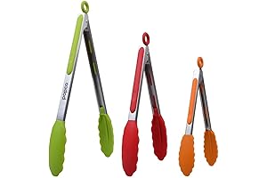 Popco Rubber Tipped Tongs for Ultimate Cooking Precision