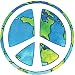 Peace Sign Over Earth - Small Bumper Sticker/Decal (3.25" Circular)