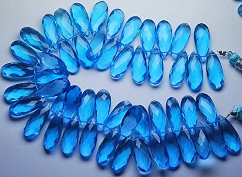Briolette quartz bleu ciel 8x20mm pour vos parures d'été élégantes