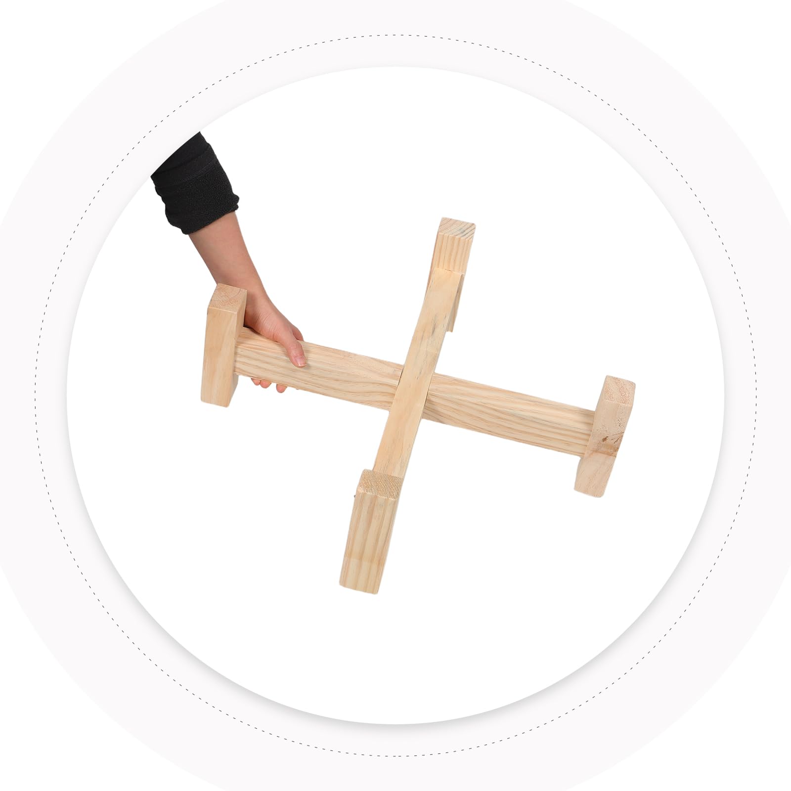 Alipis Supporto per Mulino a Pietra Manuale 42 Cm in Legno Rustico, Base Stabile per Macinazione Farina e Spezie, Utensile da Cucina per Cottura del Pane e Preparazione Casalinga