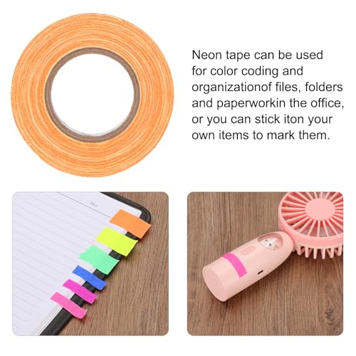 Image of PATIKIL Neon Gaffer Cloth Tape, 0.4 Inch x 65.6 Feet Colored Cotton Glow Tape Markers Fluorescent Blacklight Glow in The Dark Reflect Tape Stickers for Party Decorations, Orange