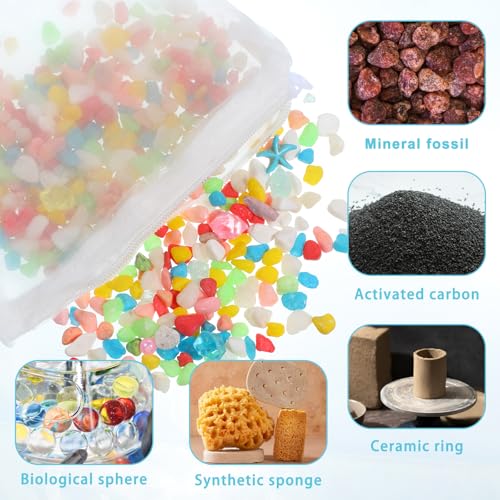 Image of QfwdfcTrenz 15PCS 5.5 X 8 Inch Aquarium Filter Media Bags, Aquarium Small Filters Bag, Carbon Filters Bag, Reusable Nylon Media Bags with Zipper for Extra Resins Filter