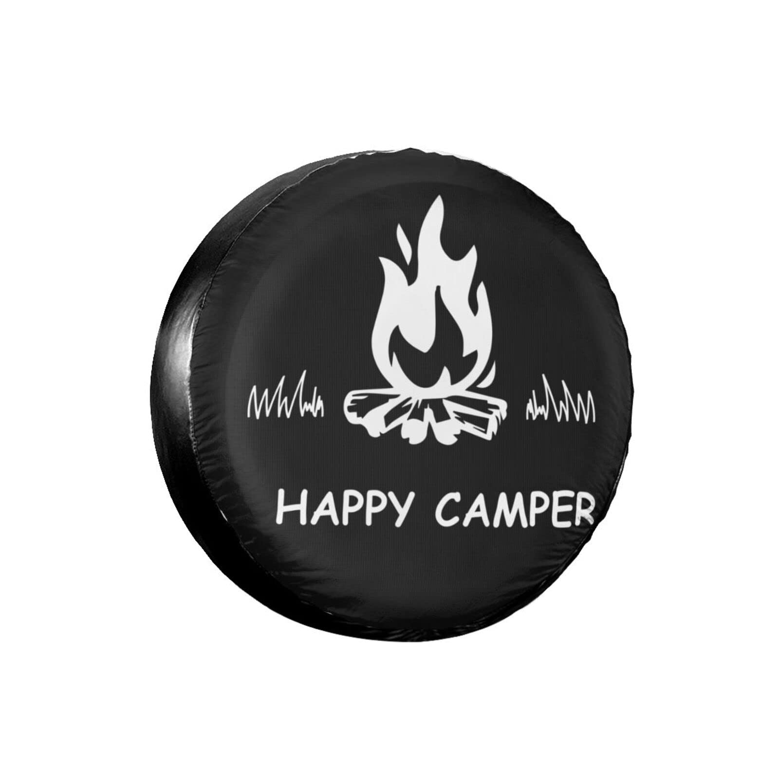 WYAOZHICI Happy Camper Wheel Protectors Weatherproof Wheel Covers Universal Fit for Trailer Rv SUV Truck Camper Travel Trailers