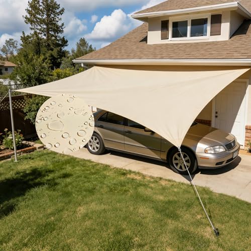 KALINCO Sun Shade Sail Waterproof Shade Sail 10x13 Rectangle Sunscreen Awning Canopy UV Block Sunshade with Free Rope for Outdoor Garden Patio Party Yard Deck Playground