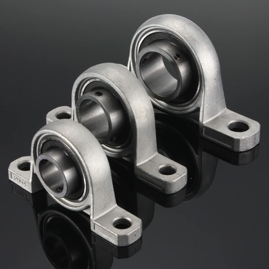 HiPicco Lot de 4 roulements à billes KP003 montés sur bride – Alésage de 17 mm ID Auto-alignement en alliage de zinc pour tige d'arbre linéaire de 17 mm de diamètre