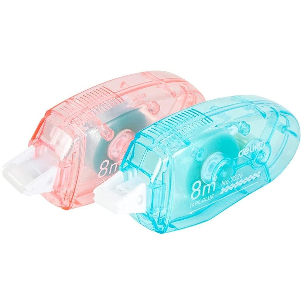 6MM*8M Pink and Blue Transparent Dot Double Sided Adhesive Glue Tape Roller School Office Stationery Accessories Japanese Stationery Useful