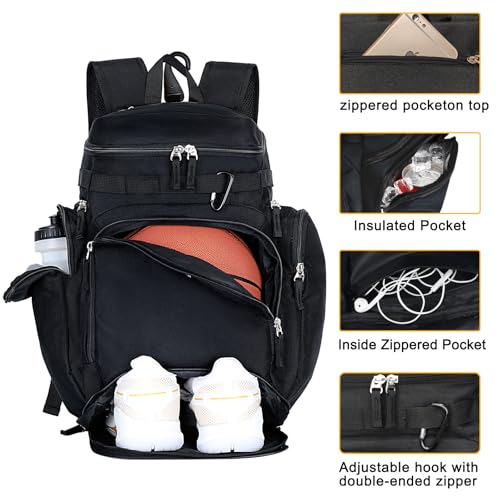 Goloni Basketball Backpack,Basketball Bag with Ball Compartment & Shoe Compartment,Gym Backpack for Men - Image 3