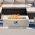 SUNBURY Outdoor 42 Inch Propane Fire Pit Table, Rectangular Fire Table, 40,000 BTU Spotted White Patio Gas Fire Table w Lava Rocks, Waterproof Cover