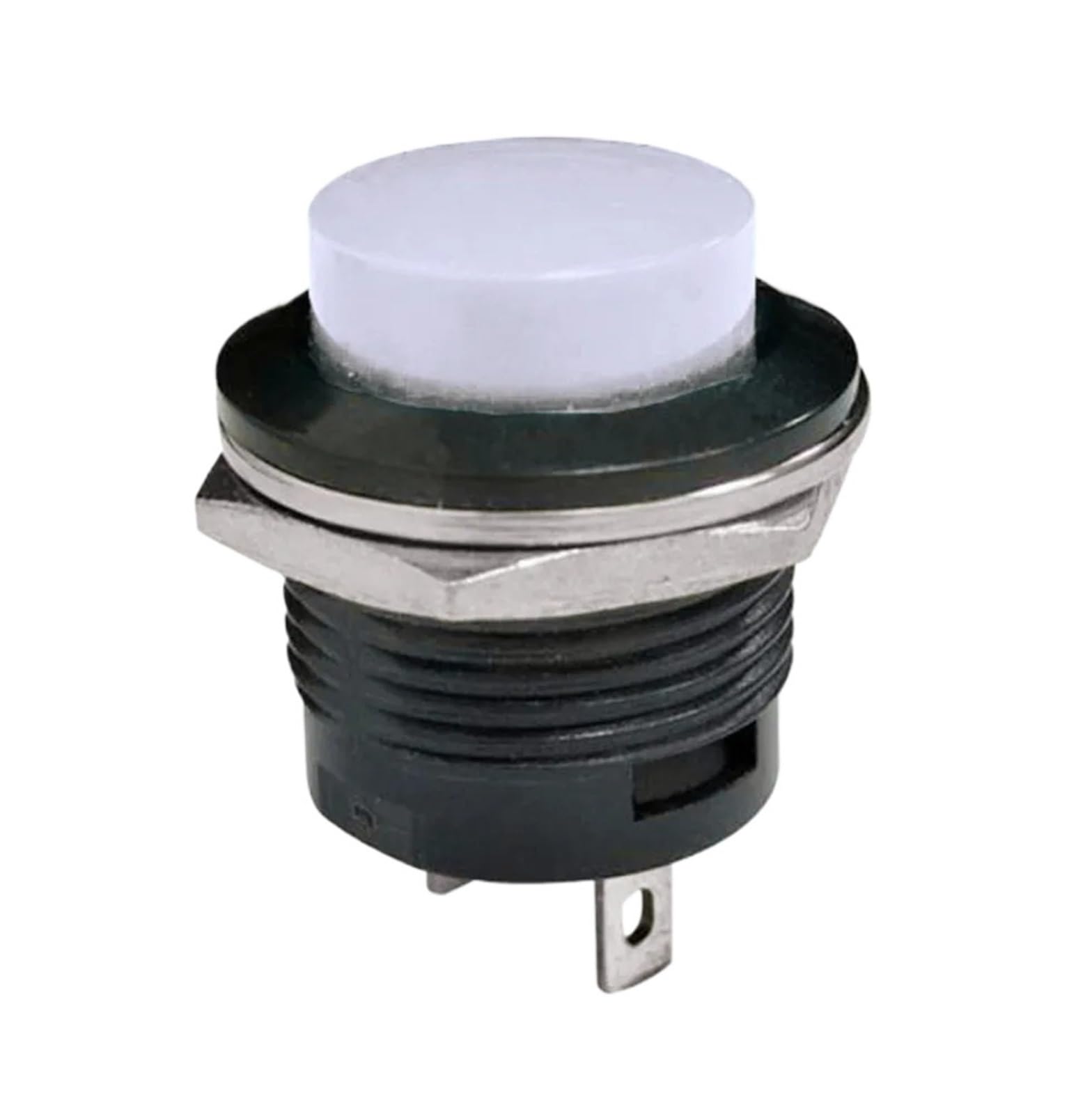 JNURGWLYH 1PCS R13-507 Momentary SPST NO Red Black White Yellow Green Blue Round Cap Push Button Switch AC 6A/125V 3A/250V(Blanc)