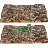 Cabilock 2pcs Cork Terrarium Background, Reptile Tree Bark Cork Wood Bark Climb Platform, Reptile Climbing Mat Habitat Decor for Beared Lizard Geckos Spider Turtle