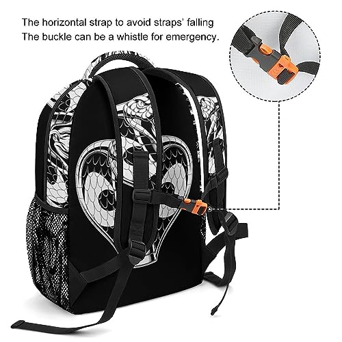 Attacking-Cobra Classical Basic Travel Backpack Casual Shoulder Bag for Work Book Shopping3
