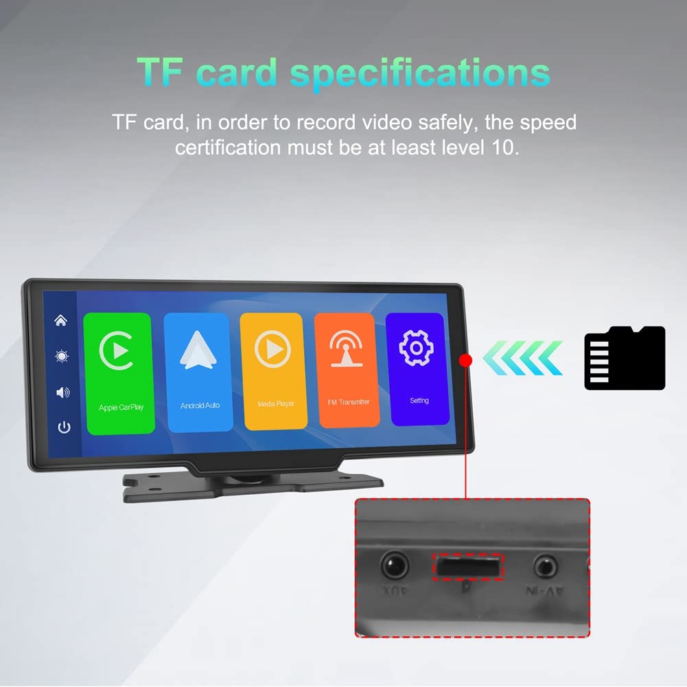 Energetic Carplay 10,26 Pollici e Autoradio Android con Controllo Vocale Trasmettitore FM Bluetooth Mirrorlink Multimedia