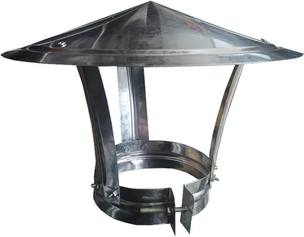 BHFLJSAQ Chimney Rain Caps,Adjustable Chimney Cowl Cap, Galvanized Iron Rain Cover, Outdoor Wind Shield for Stove & Chimney, 19cm (7.48in) Rain Protection Tool