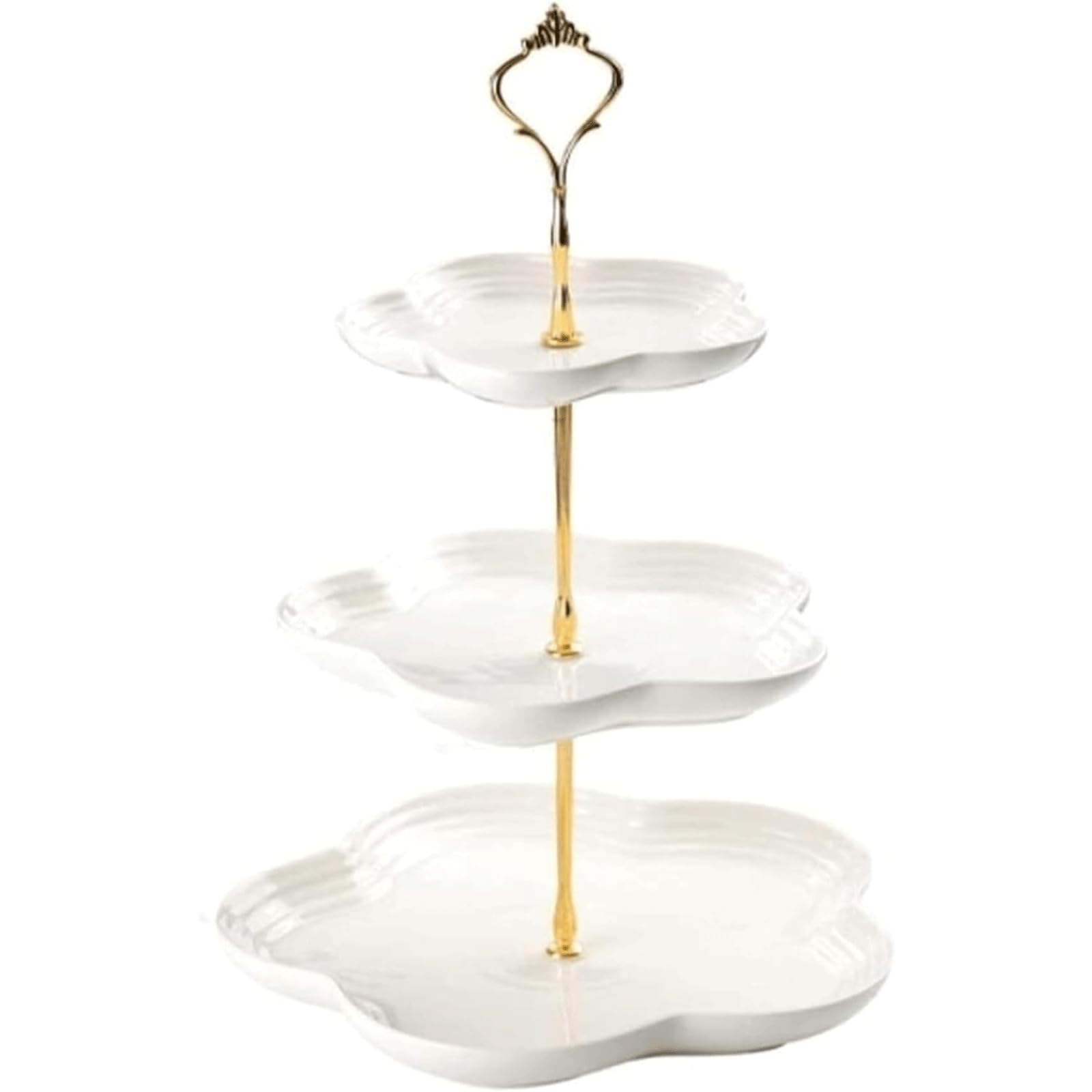 Nuovo Ciotola di Frutta a Tre Livelli Stoviglie Display Alzata per Torta Stand Frutta secca in Ceramica Matrimonio Compleanno Banchetto Dim Sum tè pomeridiano Cesto per Frutta