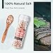 Soeos Black Peppercorns + White Sea Salt + Rainbow Peppercorns + Pink Salt, 10.6oz (300.50g), Salt and Pepper Set, Spice Grinder Set, Spice Set