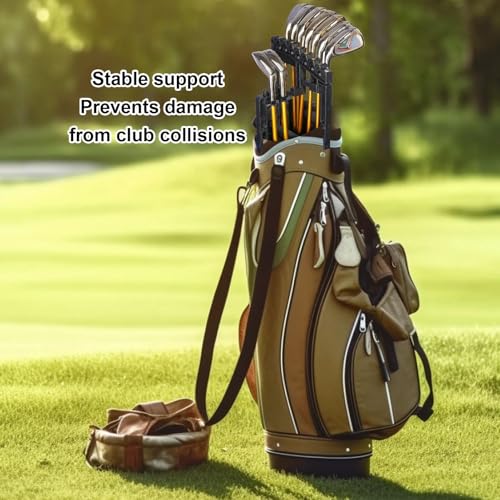 SPYMINNPOO Golf Club -Taschen Organizer, Einstellbare Rahmenbreite Tragbare Clubwellenhalter -Eisen -Putterständer mit 9 Festen Slots für den Innenraum Im Freien