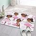 Tapis de bain moelleux en peluche mignon Afrique Ballerina filles, absorbant des tapis de porte sans glissement de microfibre tapis de ballet de tapis de ballet avec jupe rose, paillasson lavable Comp