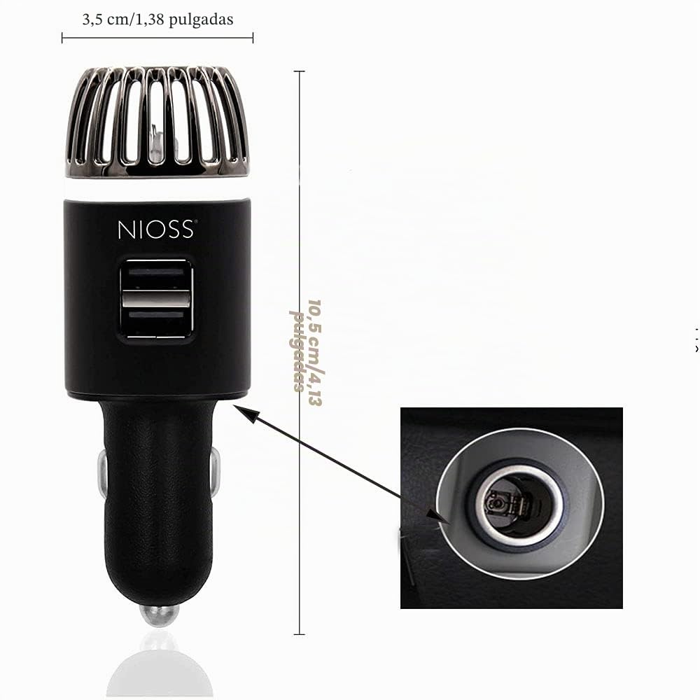 Purificador de aire para coche de iones negativos con cargador dual USB de Baceyong, elimina los olores, el humo del cigarrillo, la contaminación, el polen y el pelo de animales.