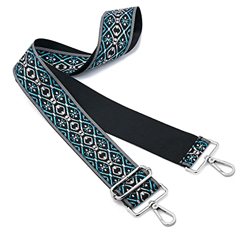 Image of Silvery Buckles Wide Shoulder Strap Adjustable Replacement Belt Crossbody Canvas Bag Handbag