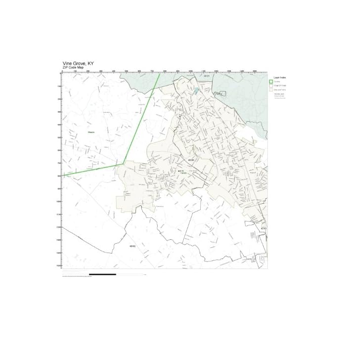 Buy ZIP Code Wall Map of Vine Grove, KY ZIP Code Map Laminated Online