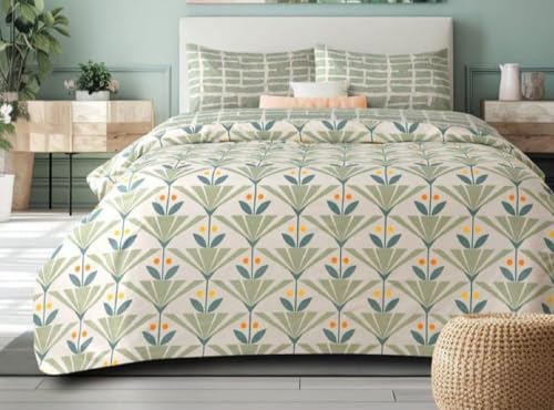 Image of Utopia Bedding Premium Ultrasonic Punch AC Comforter Blanket - Quilted Microfiber Floral Pattern, Lightweight Hypoallergenic All‑Season Blanket for Bedroom (228x228 Cm)