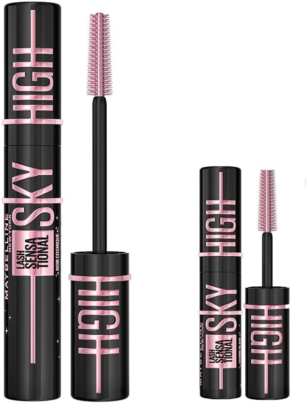 Maybelline New York Lash Sensational Sky High Cosmic Black Maskara & Mini Lash Sensational Sky High Cosmic Black Maskara Makyaj Seti