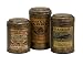 Imax 73050-3 Addie Vintage Label Metal Canisters - Set of 3 Handcrafted Lidded Kitchen Container, Food Containers. Food Storage, Organization