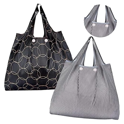 [GOKEI] エコバッグ 【2個入り 50×67cm 大容量】 折りたたみ 買い物バッグ コンビニバッグ 防水素材 収納 水や汚れにも強い 軽量 コンパクト