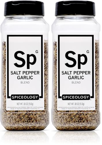 Spiceology – Salt Pepper Garlic (SPG) Seasoning – Premium Blend for Beef, Pork, Poultry &amp; Veggies – Ideal as Steak Rub, BBQ Seasoning &amp; All-Purpose Meat Rub – 18 oz (Pack of 2)