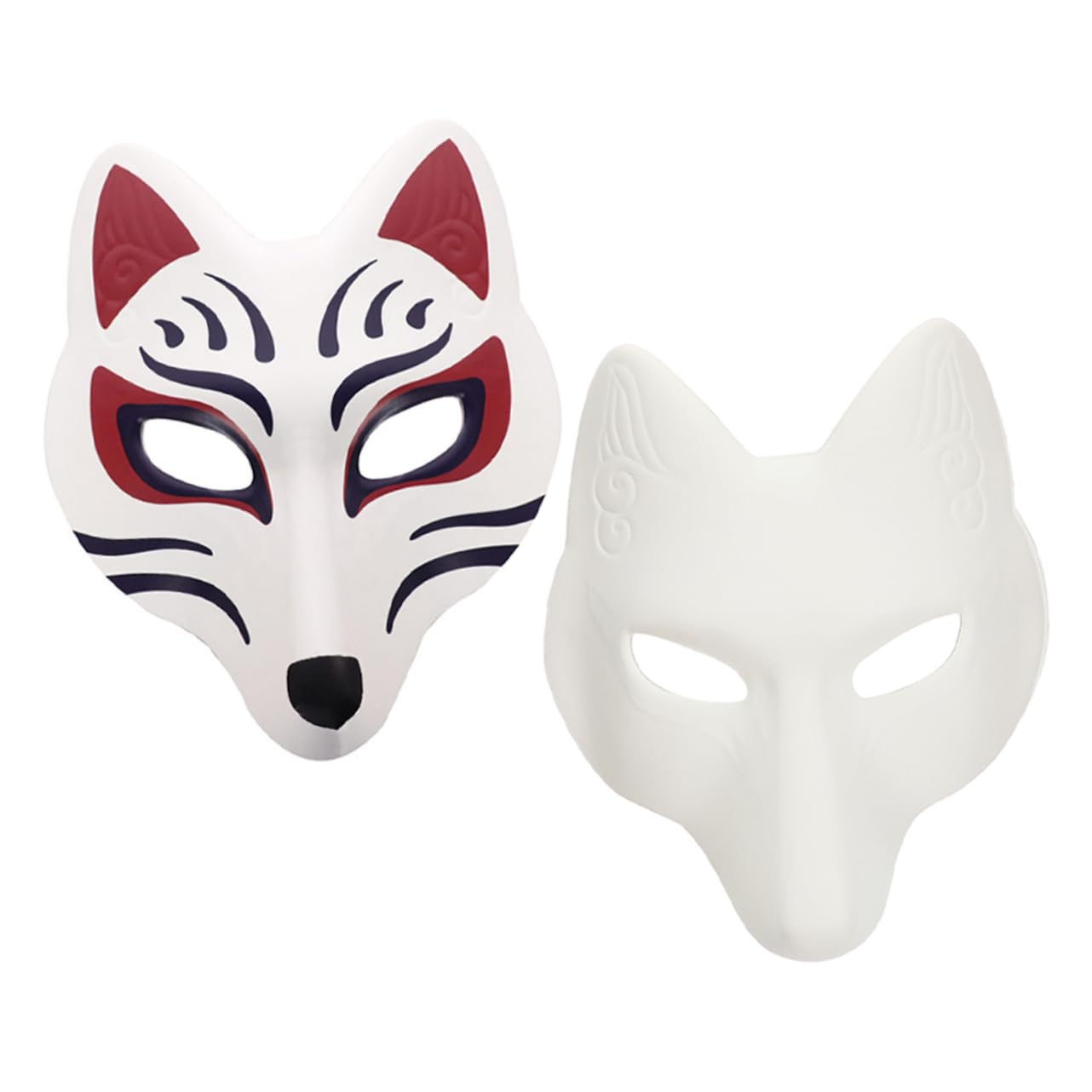 Healeved 8 Pezzi Maschere Vuote per Diy Maschere Fox per Pittura Maschera per Masquerade Leggera per e Attività