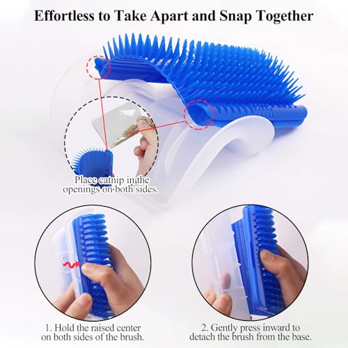 Image of Kingtree Cat Corner Scratcher Self Groomer with Catnip, 2 Pack Softer Cat Face Scratchers Wall Corner Grooming Massage Combs for Long & Short Fur Cats
