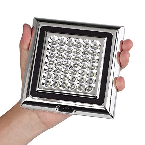 Justech 12V Led RV Ceiling Dome Light with Switch 2 Pack 42 LED Bright Natural White RV Trailer Camper Interior Lighting
