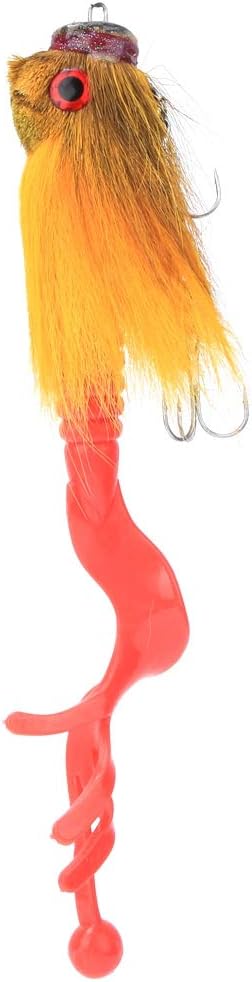 – Artificial Fishing Lures Simulation Mouse Shape Resin Lure Bait Soft Bait Tackle with Dual Treble Hook for Saltwater Fresh Water(Yellow)