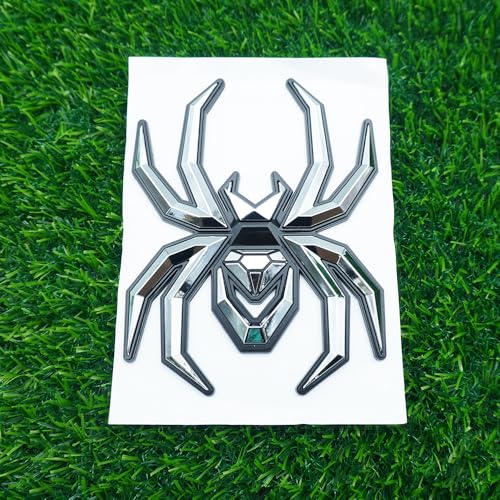 Image of 1pc Spider Black Widow Edition Emblems 3D Side Rear Door Badges Sticker Nameplate (Black Silver)