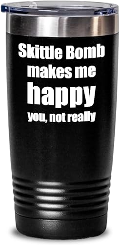 Skittle Bomb Cocktail Tumbler Lover Fan Funny Gift Idea For Friend Alcohol Mixed Drink Coffee Tea Insulated Cup With Lid Black 30 Oz