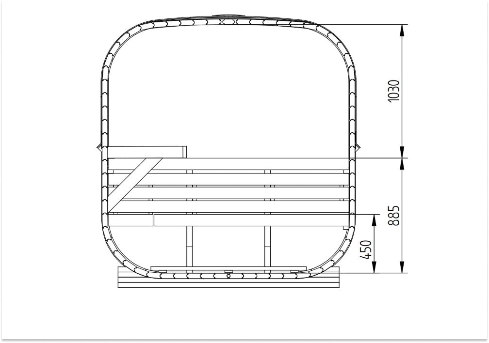 Fasssauna Ellipso M, Moderne Outdoor Sauna inkl. Dacheindeckung, Kompakte Gartensauna mit Glasfront, B 196 x T 119 x H 203 cm, 3 Personen