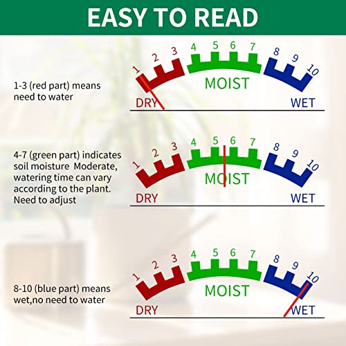 4 Pack Soil Moisture Meter Plant Water Long Probe Deep Use Soil Moisture Meter Sensor Monitor Hygrometer For Gardening Farming Indoor And Outdoor Plants, No Batteries Required (Green) #TOP4