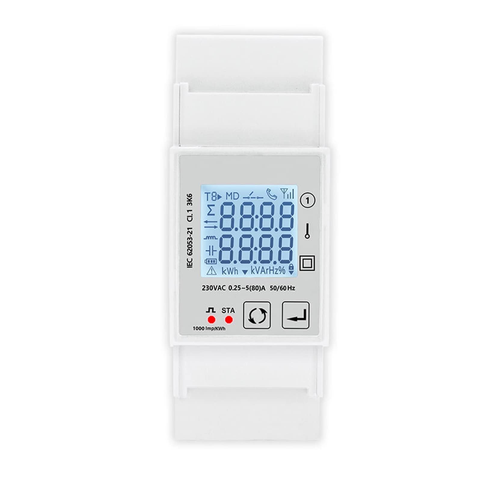 Medidor De Consumo Electrico, Interruptor de consumo de energía inteligente Tuya, medidor de monitoreo de energía, 230V, 80A, Control remoto de carril Din, LCD, salida de un pulso , Fácil de instalar