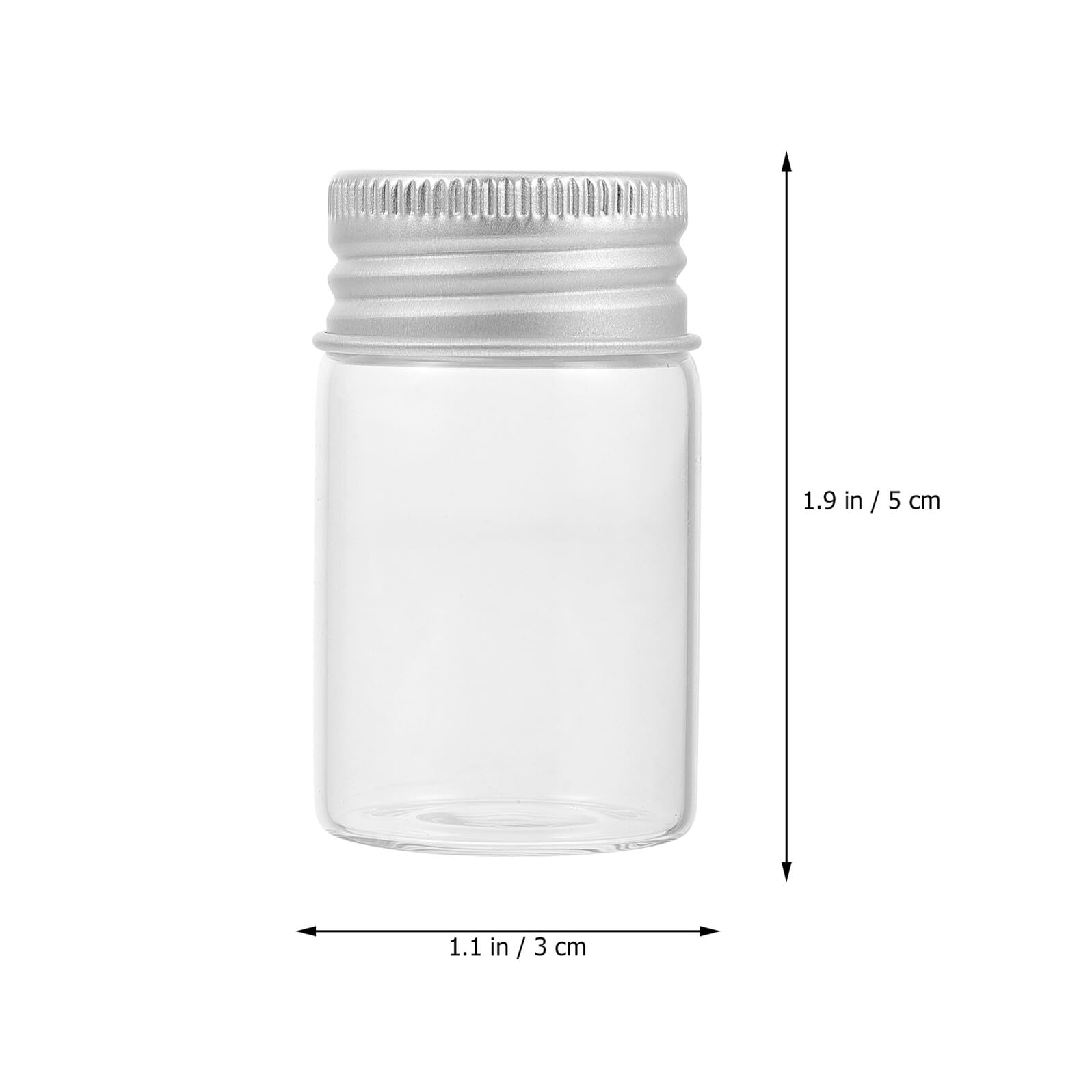 DOITOOL 50piezas Botellas de Vidrio Transparentes de Vidrio para Muestras de Laboratorio con Tapa Frascos para Uso Cocina o Manualidades