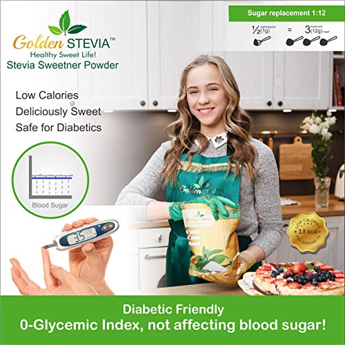 Golden Stevia-poederzoetstof met inuline 500g = 5kg suikervervanger 1:10 cichoreiwortelvezel, koolhydraatarm voor het… - Afbeelding 5
