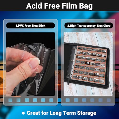 Image of 35mm Film Holder 135-7, Pack of 120 Acid Free Film Negative Sleeves, 35mm Negative Sleeves for Film Negative Storage, Up to 5040 Frames
