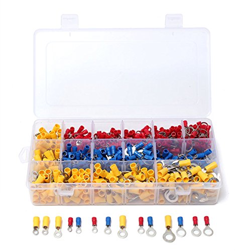 ChaRLes 650 Pc Surtido Anillo Aislado Terminales De Alambre Eléctrico Crimp Conector Set Kit