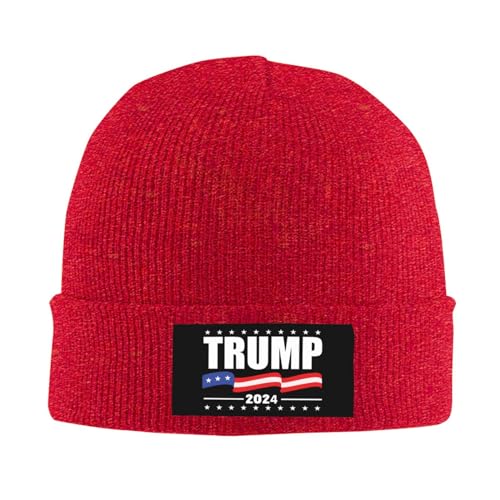 Anceky Trump 2024 Donald Trump 2024 Geschenke Beanie Mütze Männer Strickmütze Totenkopfmütze Frauen Winter warme Mütze Strickmütze Slouchy Mütze Schwarz