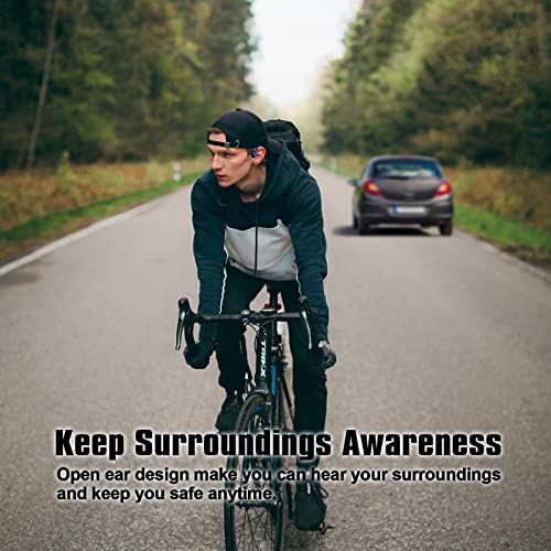 Image of Bone Conduction Headphones Bluetooth Wireless Sport Earphones Built-in Mic Multipoint Connection Sweatproof Open Ear Headset for Running Cycling Driving Workouts