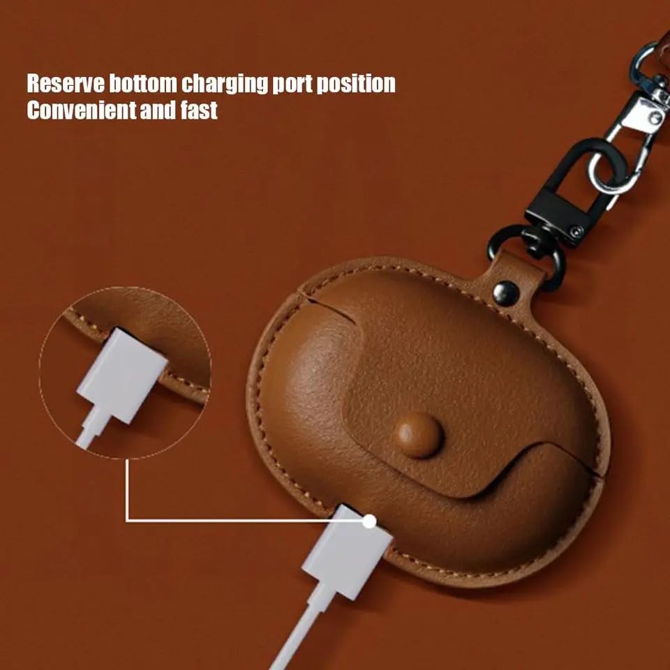 Image of Leather Business Case Cover for OnePlus Nord Buds 3 | Nord Buds 3 Pro | OnePlus Buds Pro 3 (Leather Brown)