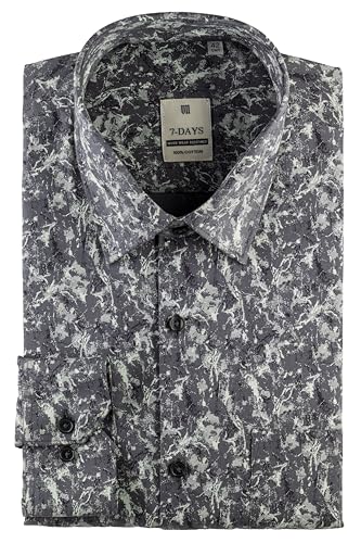 Image of 7-DAYS Men's Premium Printed Shirt - 100% Cotton, Regular Fit, Full Sleeve, with Pocket - Versatile for Formal Occasions and Casual Wear