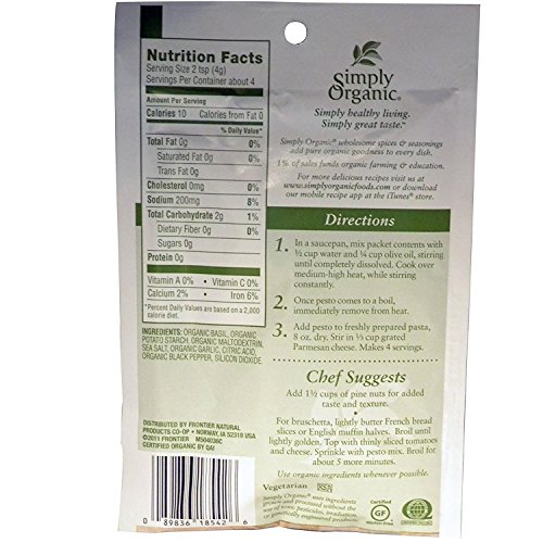 Simply Organic Organic Sweet Basil Pesto Sauce Mix, 0.53 Oz #TOP1