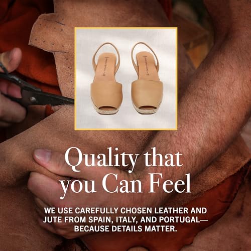 Image of Espadrilles Wedges for Women, Dressy Soft Leather Peep Toe Womens Espadrille Sandals, Comfortable Casual Summer Slip On