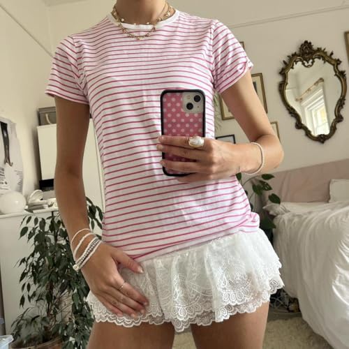 Image of Vintage Oversized Flower Graphic Tees Cute Surfboard Palm Baggy T-Shirts Summer Preppy Beach Tops Teen Girls Clothes